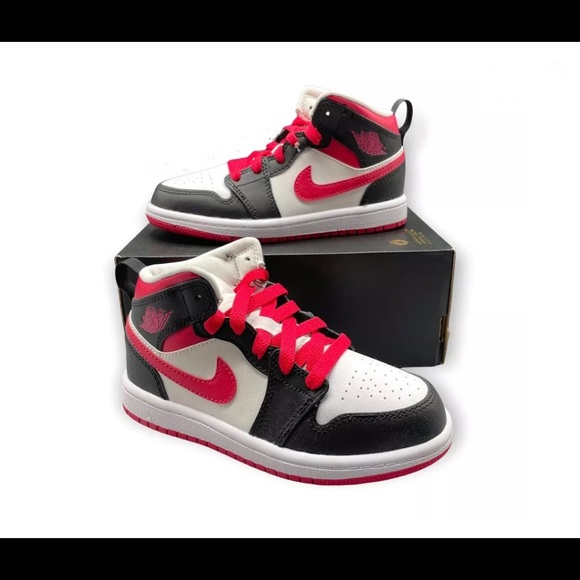 Nike Air Jordan 1 Mid Very Berry PS Size 11.5c Black/White New Shoes 640734-016